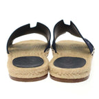 Hermes Antigua Sandals Espadrille Calf Sole Navy 40 — view 3