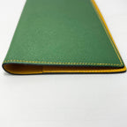 Hermes Notebook Cover Agenda Vision Calf Green Yellow with Initial — view 5