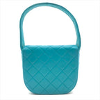 Chanel CC Logo Turnlock Quilted Lambskin Mini Hand Vanity Bag Blue — view 2
