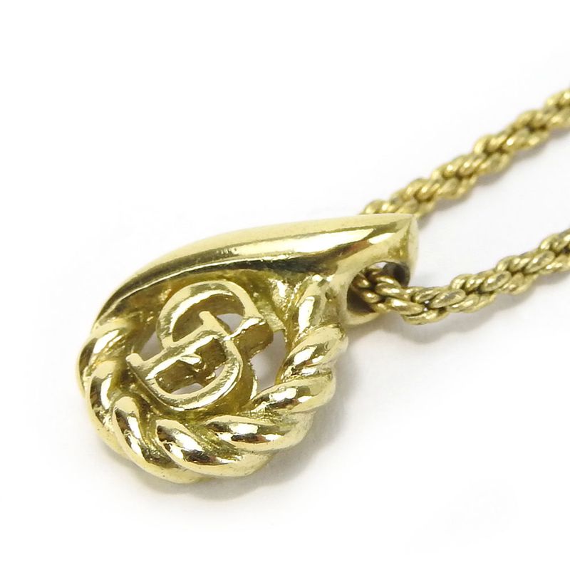 Christian Dior Necklace Metal Gold Plated Accessories CD Logo — view 3
