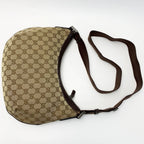 Gucci Shoulder Bag Brown Light Canvas Leather — view 5