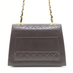 Chanel Quilted Shoulder Bag Leather Dark Brown — view 3