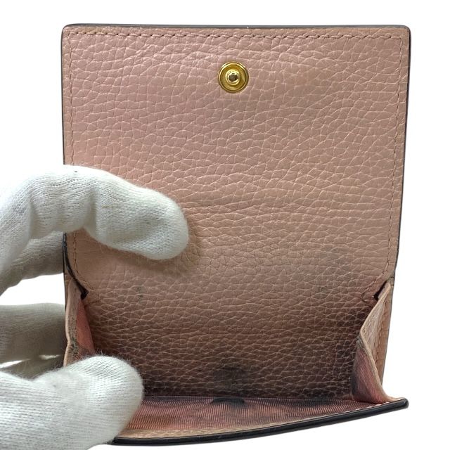 Gucci Horsebit Trifold Wallet Compact Leather Pink Logo — view 9