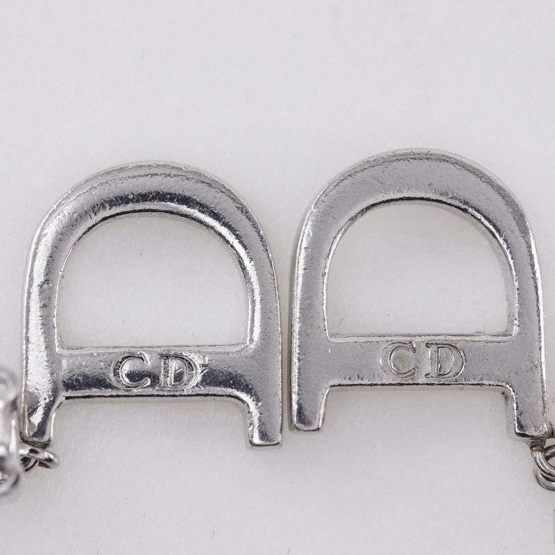 Christian Dior CD Logo Metal Silver 5.5 g Earrings — view 9