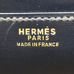 Hermes Toile Canvas Shoulder Bag Navy — view 9