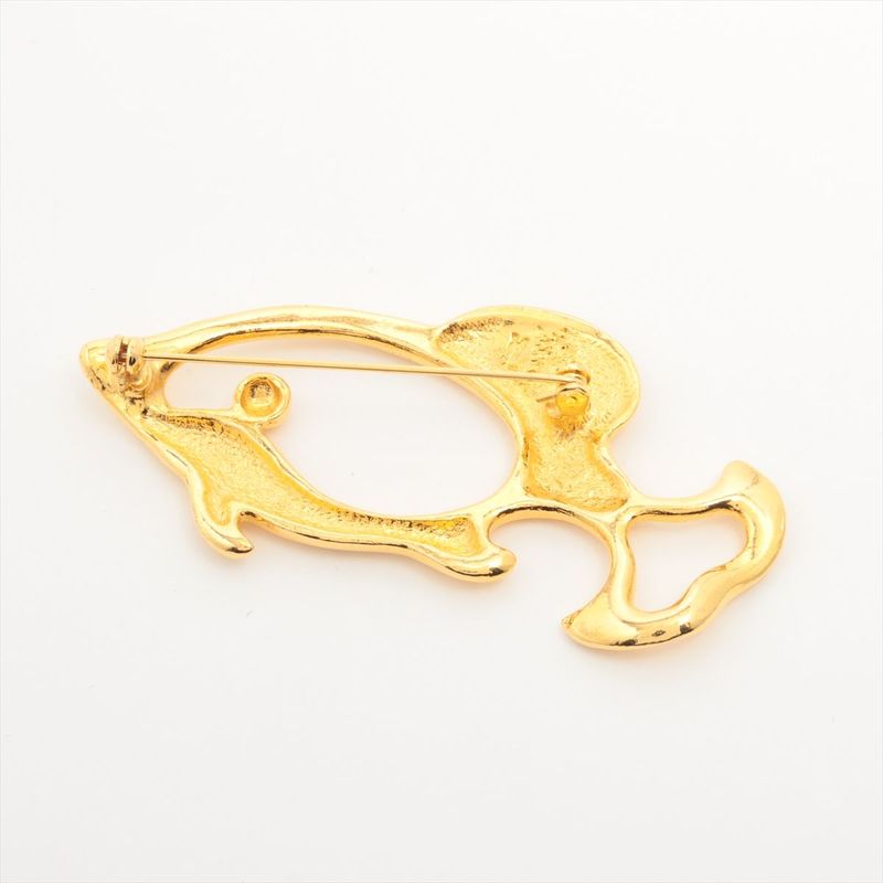 Yves Saint Laurent Dolphin Motif Pin Brooch GP — view 4