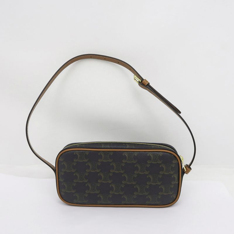Celine Mini Camera Triomphe Shoulder Bag Pouch Brown Multicolor — view 3
