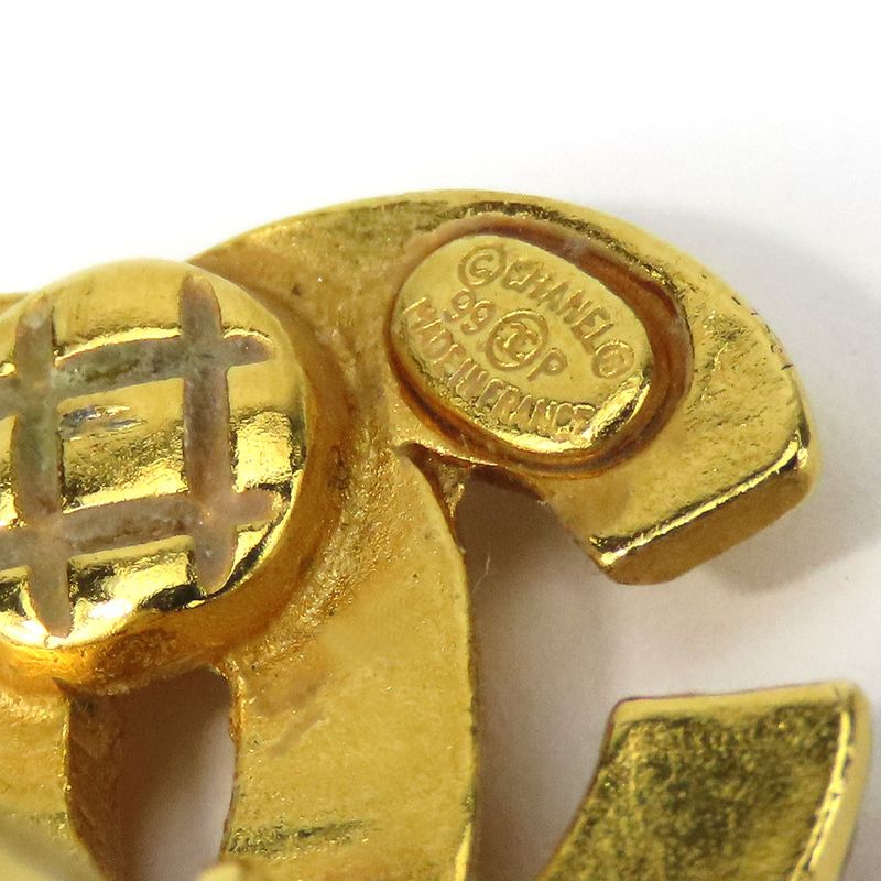 Chanel Earrings Coco Mark Metal Gold Accessories 99 P Plated — view 3