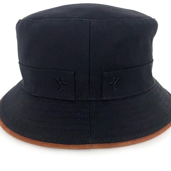 Hermes Bucket Hat Black Brown Buckeye Size 57 — view 7