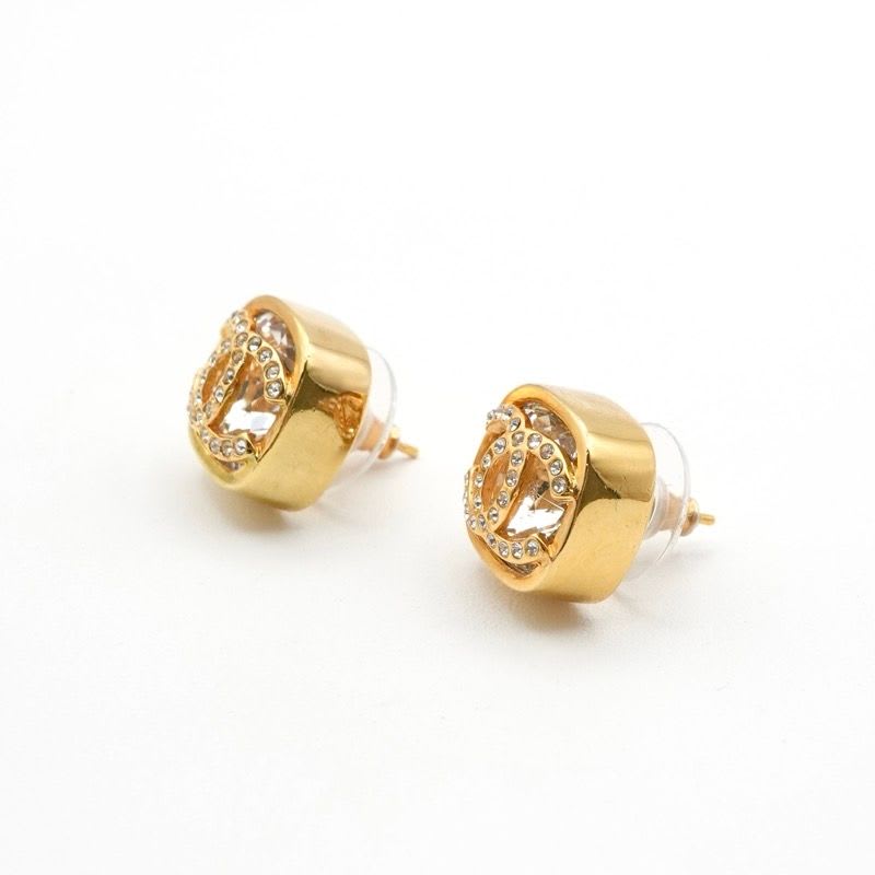 Chanel Earrings Gold Coco Mark Square — view 3