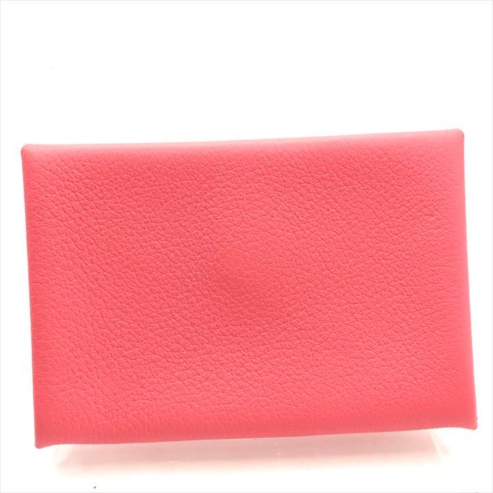 Hermes Calva Coin Case Card Pink Leather — view 2