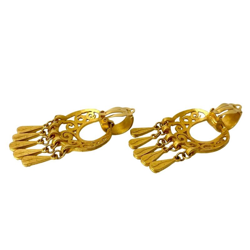 Chanel Vintage Coco Mark Earrings Ear Cuff Accessories 95P — view 6