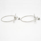 Hermes Earrings Loop MM Pair AG 925 SV Silver Jewelry Accessories Small — view 4