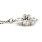 Chanel Crystal Floral Silver Necklace — view 3