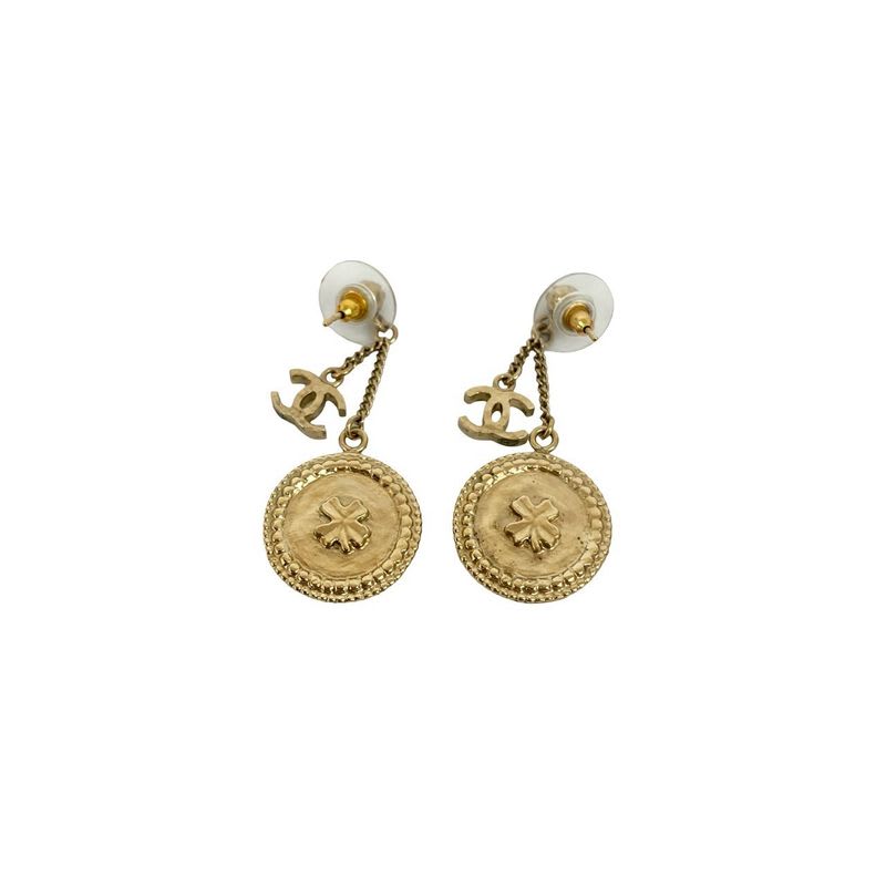Chanel Vintage Coco Mark Coin Motif Earrings Accessories 15BP — view 6
