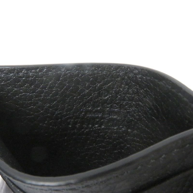 Gucci Silver Logo Hardware Leather Card Case Business Holder Black — view 9