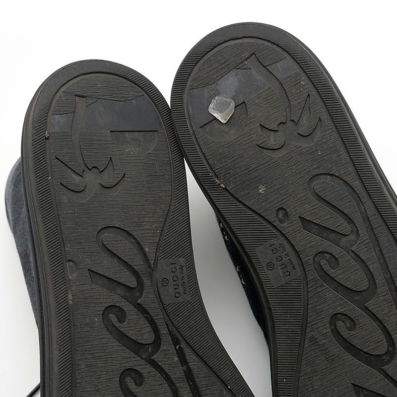Gucci High Cut Sneakers Size 37 GG Canvas Black — view 8
