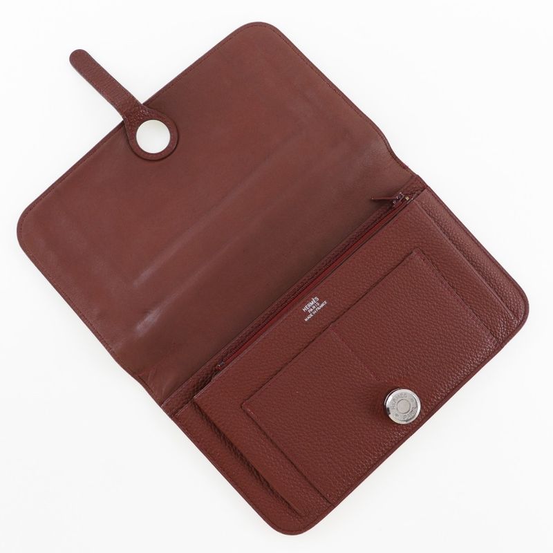 Hermes Dogon GM Taurillon Clemence Bordeaux Silver Hardware D Long — view 6