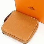 Hermes Coin Case Azap Compact Mini Silk Quin Epson Gold Navy Silver Hardware — view 2