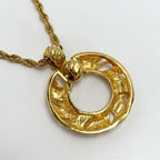Yves Saint Laurent Twisted Circle Necklace with Stone Gold Plated Vintage — view 3