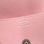 Hermes Le Van Cattle Chevre Rose Sakura Engraved A Silver Hardware Coin — view 5