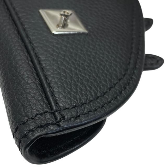 Christian Dior Saddle Pouch Mini Accessories Coin Case Fold Logo Leather Black — view 6