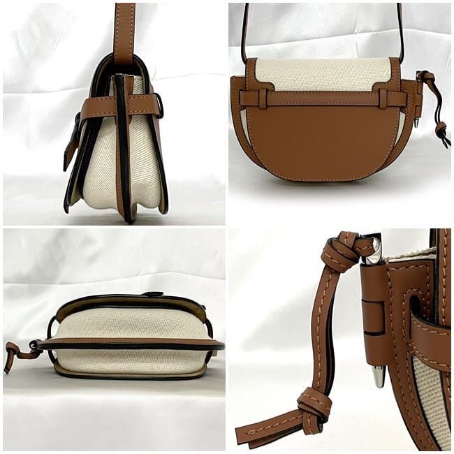 Loewe Shoulder Bag Gate Small Brown Natural White — view 4