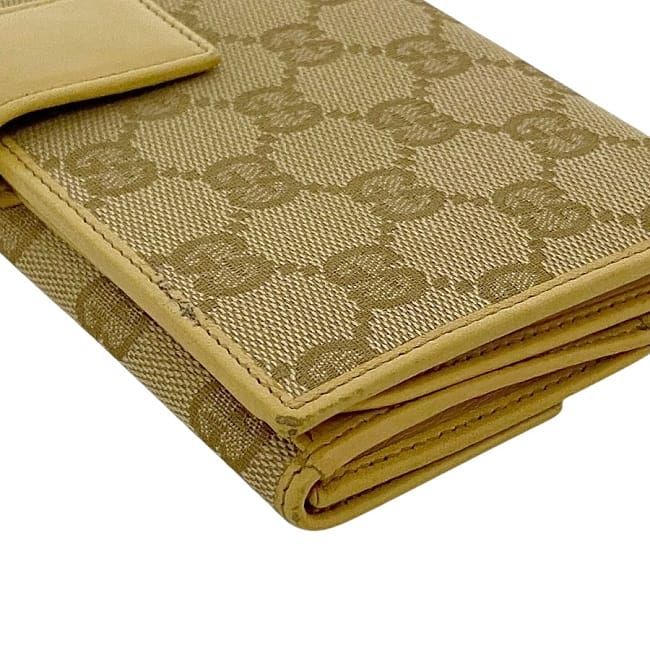 Gucci Bifold Long Wallet Beige GG Canvas — view 4
