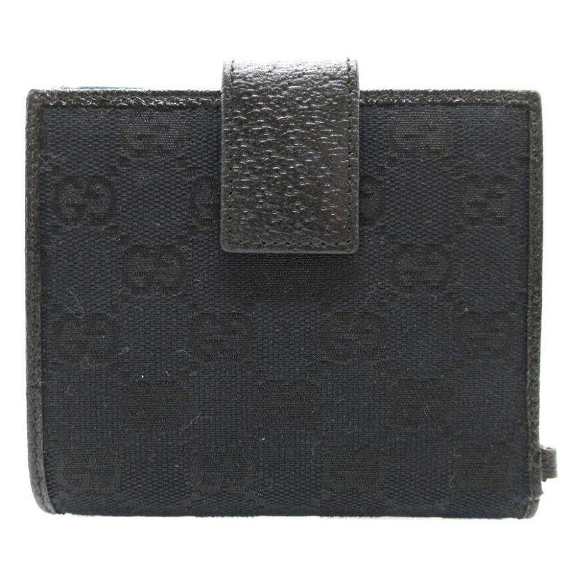 Gucci GG Canvas Leather Black W Hook Wallet 0111 — view 4