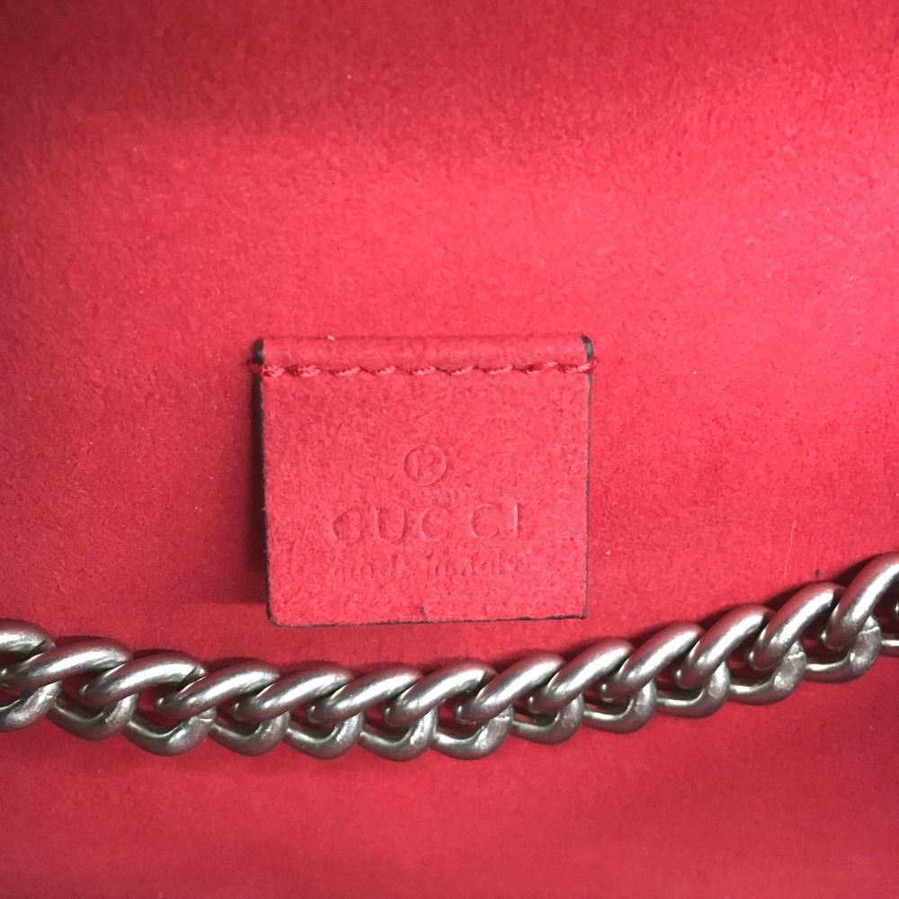 Gucci Duonysus Shoulder Bag GG Supreme Gray Red — view 6