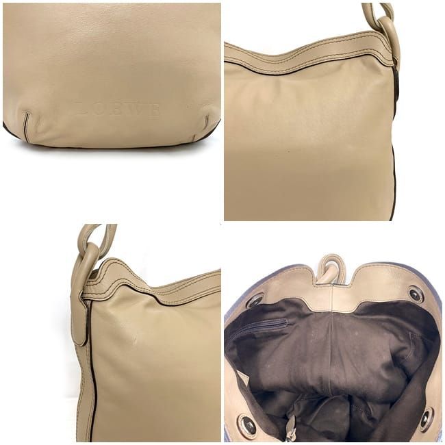 Loewe One Shoulder Bag Beige Leather — view 9