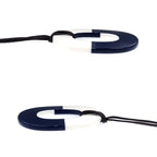 Hermes Necklace Ismu GM Lacquer Buffalo Horn White Navy Pendant — view 4