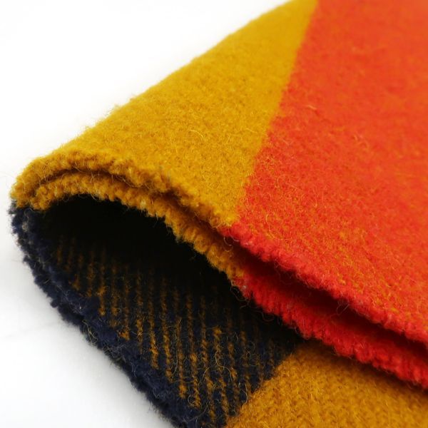 Hermes Cabas Wool Muffler Striped Mustard Yellow Scarf — view 5