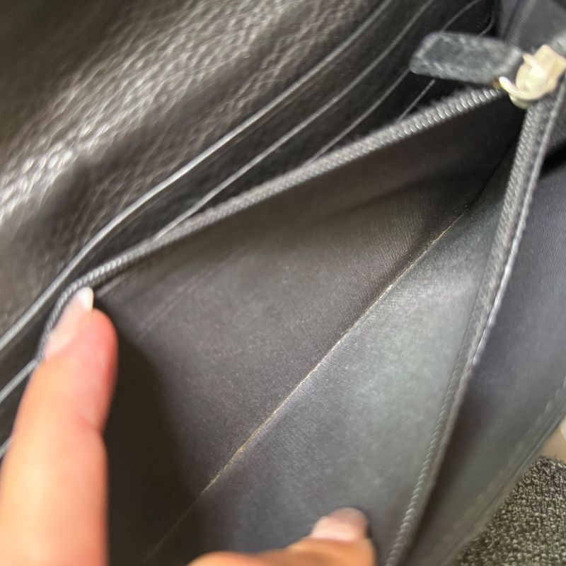 Christian Dior Long Wallet Plate Foldable Black — view 9