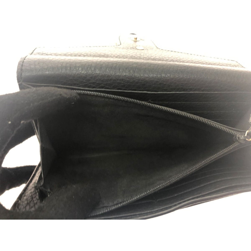Gucci Long Wallet GG Marmont Flap Black — view 5