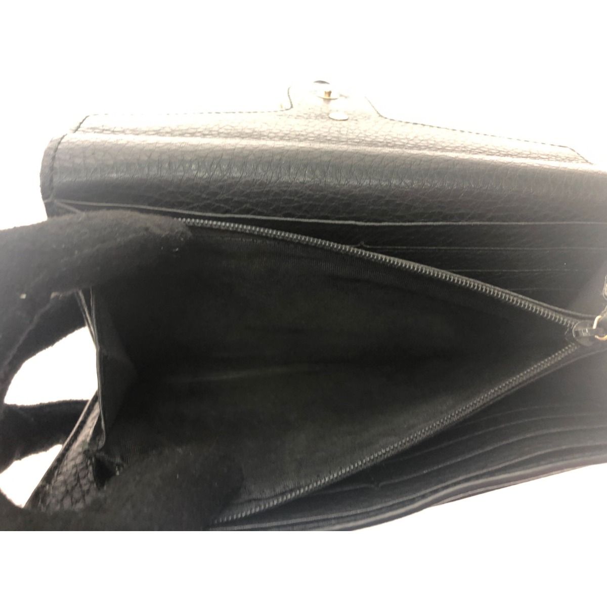 Gucci Long Wallet GG Marmont Flap Black — view 5