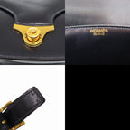 Hermes Vintage Box Calf Black Shoulder Bag 0816 — view 9