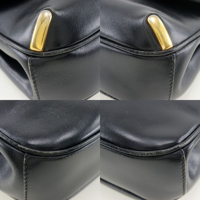 Gucci Vintage Sherry Line 2-Way Clutch Calf Black Shoulder Bag — view 4