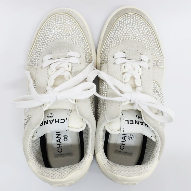Chanel Sneakers Sequins White Size 36 Coco — view 3