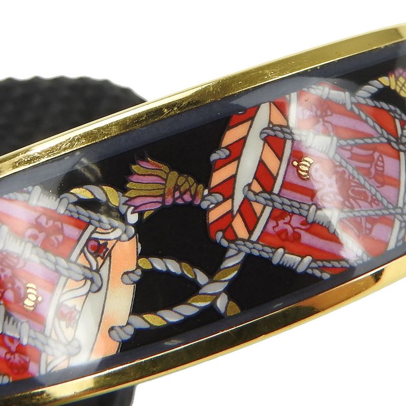 Hermes Bracelet Emile GM Metal Cloisonne Multicolor Black Pink Gold Hardware — view 8