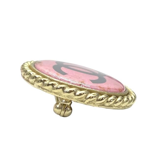 Chanel Brooch Pin Accessories Small Coco Mark GP Gold Pink — view 4