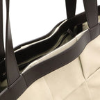 Bottega Veneta Arco Tote Bag Canvas Leather Beige Dark Brown V44 — view 5