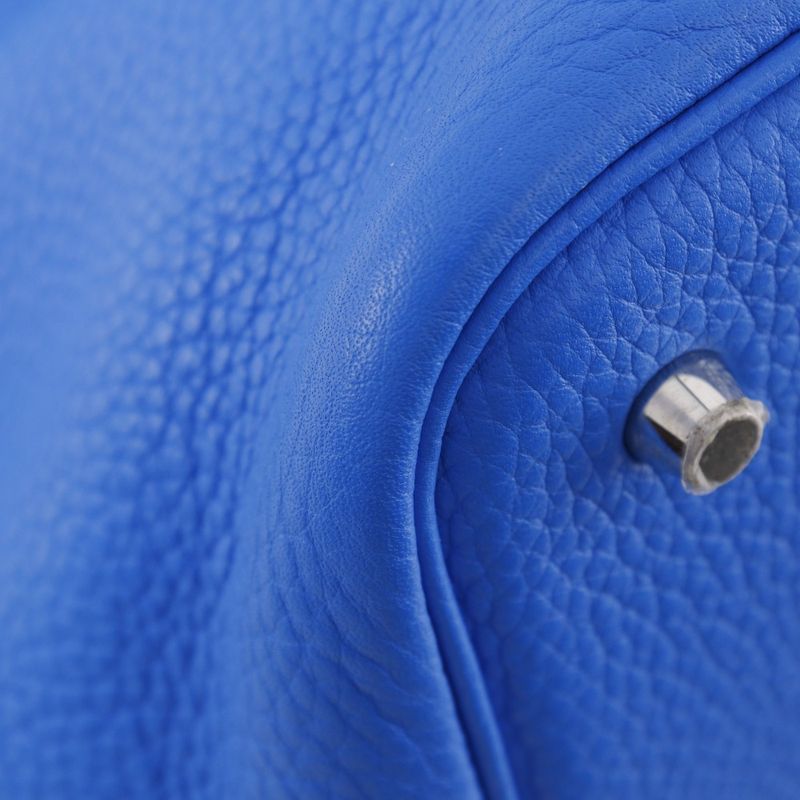 Hermes Picotin Lock MM Taurillon Clemence Blue Idylla Handbag — view 6