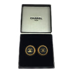 Chanel Vintage Coco Mark Earrings Black — view 6