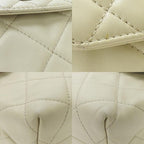 Chanel Shoulder Bag Quilted Large Calf Beige Ivory Silver Hardware Chain 15 th — view 4