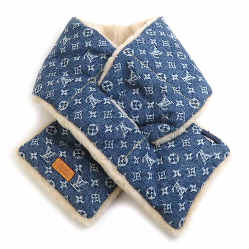 Louis Vuitton Scarf NIGO Collaboration Echarpe Shearling Denim Mp2703 — view 2