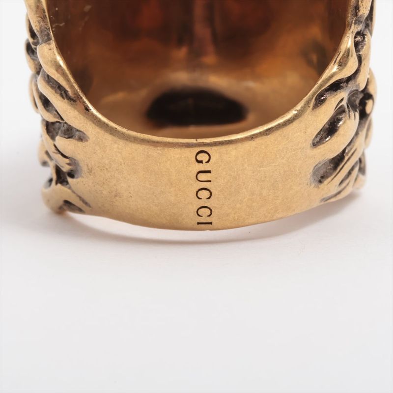 Gucci Michele Period Lion Head GP Ring 19 — view 7