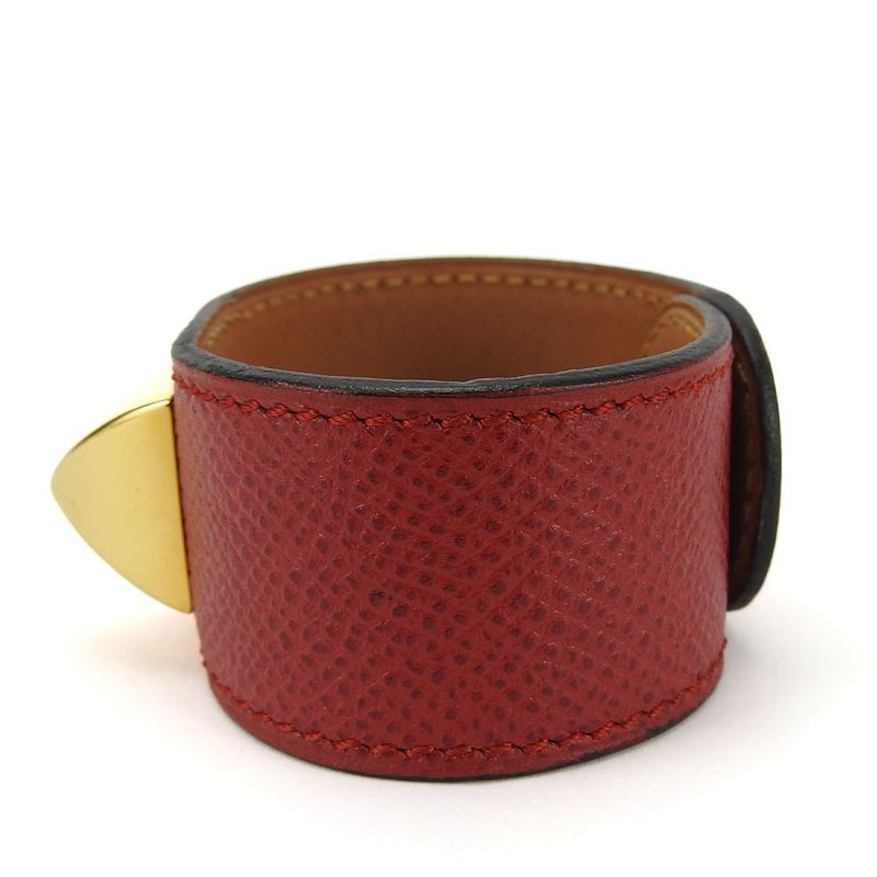 Hermes Bracelet Medor Vaux Epson Metal Red Gold Hardware Bangle — view 3