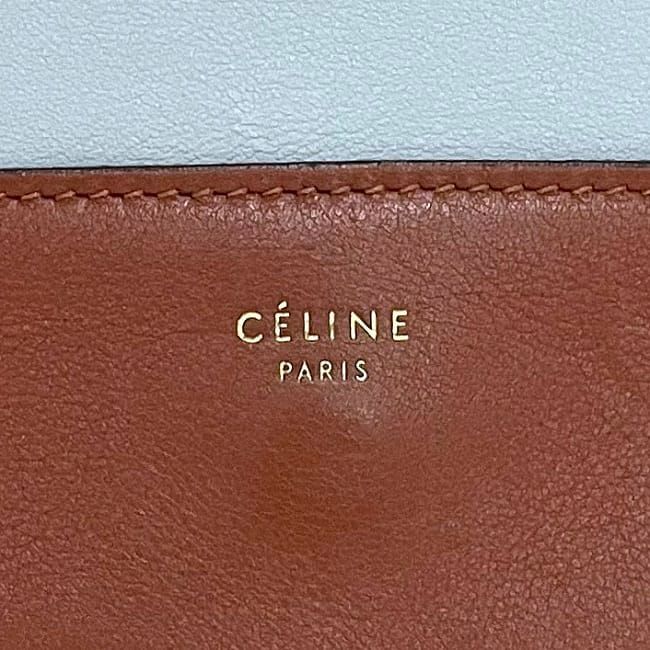 Celine Frame Shoulder Bag Brown Light Blue Leather — view 7