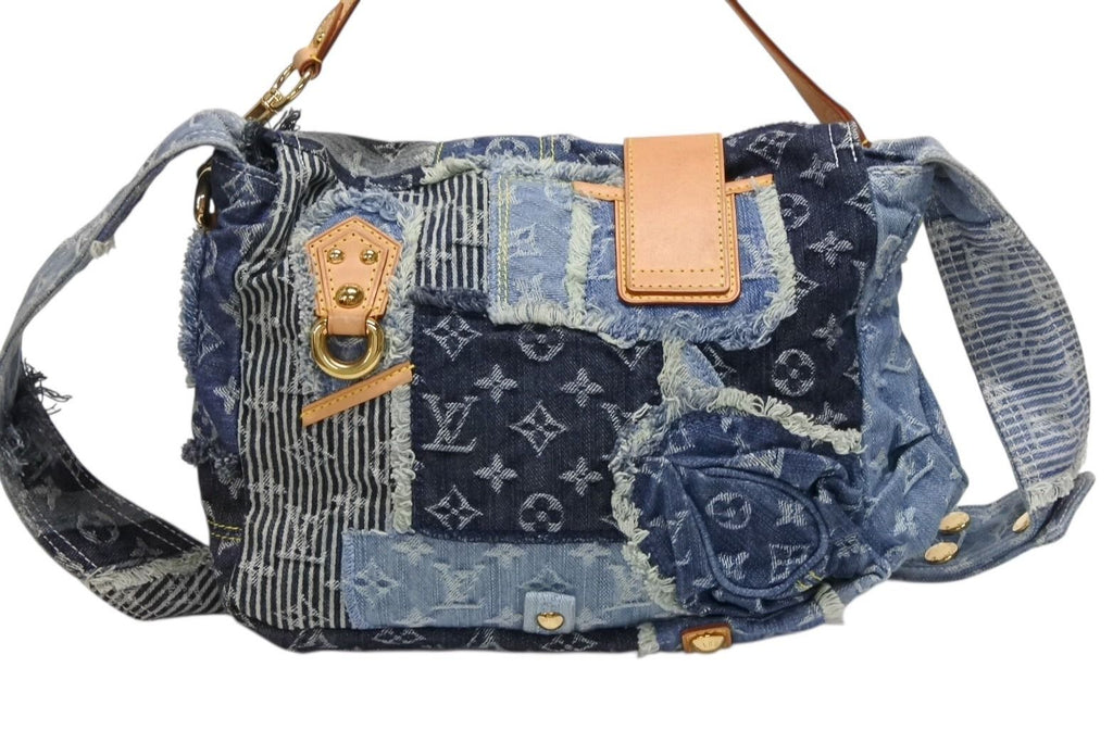 Louis Vuitton Patchwork Posty Messenger Bag Monogram Denim Blue — view 3